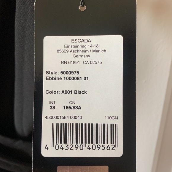 ESCADA Crossover- Waist Sleeveless Thigh-Slit V-Neck Black Gown - Size INT 38 - Picture 12 of 17